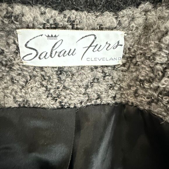 Vintage Sabau Furs Cleveland OH wool trench coat women’s size medium brown long - Picture 8 of 12